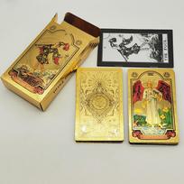 New Version Black Hot Stamping Gold Foil Tarot Cards Plastic Rider Oracle Deck For Beginners And Collectors beige