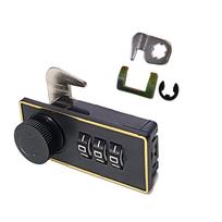 Portable 3 Digit Combination Combination Lock Mechanical Keyless Drawer Lock Anti-Theft Turntable Password Lock Toolbox Black gray