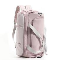 Colorblock Nylon Convertible Duffle Backpack with Multiple Front Pockets Large Capacity Weekender Gym Travel Bag No Letter violetinė