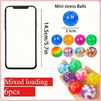 6PCS Mini Squishy Stress Balls Set Rainbow Squeeze Ball EDC Toy Sensory Fidget Toy Durable Non-Toxic Squeeze Balls Relief Stress blue