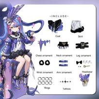 Game Wuthering Waves Roccia Cosplay Costume Stage In The Box Comedian Roccia Dress Women Halloween Party Outfit L gray