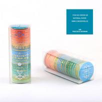 20 vnt. Washi juostelių rinkinys, dekoratyvinė lipni juosta su aukso folija, skirta sąsiuviniams, juostelėms, dienoraščio dekoravimui, Kawaii kanceliarinės prekės, maskuojanti juosta blue