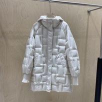 Lagabogy Žieminė Moteriška Ilga Baltoji Pūkų Striukė Moteriška Kasdienė Laisva Šilta Pūkinė Parka Megzta Kepurė Nusegamas Pūkinis Paltas XL balta
