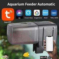 200ml/100ml/450ml/200ml Automatinis akvariumo žuvų tiektuvas Wifi išmaniojo telefono programėlė Nuotolinio valdymo įrenginys žuvims maitinti Pažangi laiko nustatymo maisto dozatorius gray