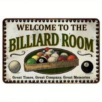 Vintage Billiard Room Aluminum Tin Sign Man Cave Garage Decor įvairiaspalvis
