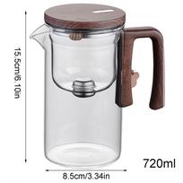 Glass Tea Pot Kettle Infuser 520ML/720ML Teapot Water Separation Inner Magnet One Click Magnetic Tea Infuser Pot Set gray