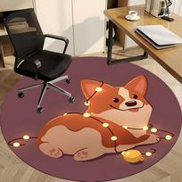 1 vnt. Corgi šviesos biuro apvalus kilimas, kilimas biurui, žaidimams, lengvas apvalus grindų kilimėlis yy260205095 80cm by 80cm black