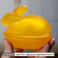 Flavinmci dekoratyviniai stikliniai saldainių ir maisto laikymo indai yellow