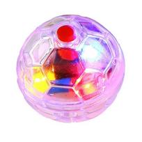 Pet Ball Toy Transparent Interactive Plastic Pet Cat Dogs Glowing Ball Toy for Animals Activity A pink