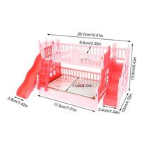 1Set Dollhouse Mini Princess Bunk Bed Featuring Slide Simulation Furniture Model Toy Accessories Dolls House Bedroom Decoration white