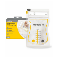 MEDELA EASY POUR MOTINOS PIENO LAIKYMO MAIŠELIAI, 210 ML, 100 VNT.