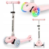 Vaikiškas triratukas-paspirtukas HyperMotion TRINGO PINK su LED šviečiančiais ratais, iki 50 kg