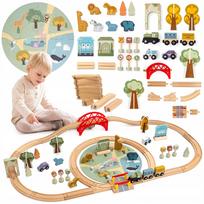 Medinis zoologijos sodo geležinkelio rinkinys Mamabrum MAM269 RAILWAY, 161 cm