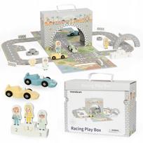 Magnetinis lenktynių trasos žaislas vaikams Mamabrum MAM158 RACING BOX, 29 × 9,5 × 21,5 cm