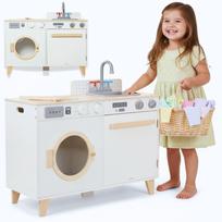 Medinis 2 viename virtuvės ir skalbyklos žaislas vaikams Mamabrum MAM237 WASHING M
