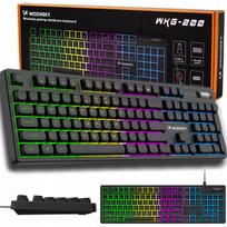 Žaidimų membraninė klaviatūra Wozinsky su RGB LED apšvietimu, garsumo reguliatoriumi ir 1 režimu, 443 × 134 × 32,5 mm