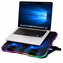 Nešiojamojo kompiuterio aušinimo stovas Wozinsky su 2 ventiliatoriais, RGB apšvietimu ir 5 padėties lygiais