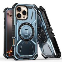 Magnetic Stand Case for iPhone 16e/16/15/14/13/12/11 Pro Max XR SE 7 8 Rugged Shockproof Invisible Kickstand Anti-Drop Cover For iPhone SE 2020 šviesiai mėlyna spalva