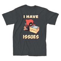 Marvel Deadpool I Have Issues Men's Charcoal T-Shirt New S beige