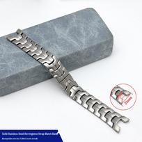 YLINK Lincoln Series Solid Stainless Steel Herringbone Watch Strap, 21mm Width, 9mm Concave. Width 21mm * Concave 9mm sidabras