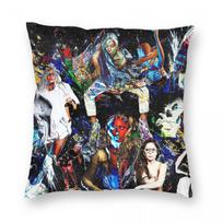 Lady Gaga Born This Way Square Pillowcase Polyester Linen Velvet Pattern Zip Decor Throw Pillow Case Home Cushion Cover Peach skin 18*18(CM)-1Pcs gray