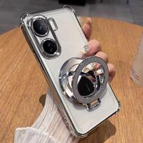 For POCO X7 F7 PRO Glitter Mirror Magnetic Holder Case For Xiaomi POCO X7 F7 X6 F6 M6 Pro 4G Plating Shockproof Soft Back Cover POCO F7 white