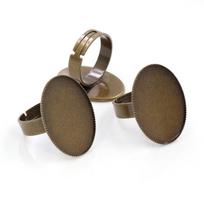 18x25mm 10pcs/Lot  Classic Color Series Plated Brass Oval Adjustable Ring Settings Blank/Base,Fit 18*25mm Glass Cabochons bronza