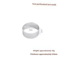 1/2/4PCS 5cm Stainless Steel Mousse Cake Mold Heat-Resistant Perforated Round Tart Ring Cookies Pastry Circle Cutter Mold Tools white