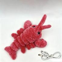 Promotional Gift OpenClaw Pet Toy Gravity-Powered Jumping Shrimp Electrically Operated Simulation Lobster Plush USB-Rechargeable 35 cm white