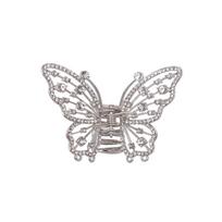 Luxurious Rhinestones Studded Metal Hair Claw For Updos Ponytails Formal Event Fashion Hairpiece Props sidabras
