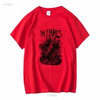 In Flames Cloaked Ghoul T Shirt Vintage Washed Casual Stretched Streetwear Homme Soft Designer Clothes Stylish Unisex 2XL white
