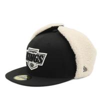 New Era 59FIFTY Dog Ear Team Boa LAK Size 7 5950 DOGEAR LOSKIN BLK Cap, Fleece, Black, 5/8, white