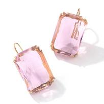 Transparent Resin Pendant Hanging Earring For Women Bohemia Trendy Geometric Square Acrylic Drop Dangle Earrings Wedding Jewelry rožinė