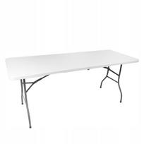 [15] Didelis sulankstomas sodo maitinimo stalas lagamine, baltas, 180 cm D1153