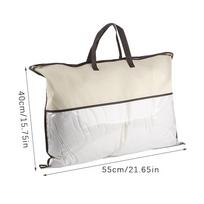 Skaidrus pagalvių laikymo maišas Neaustinis pirkinių krepšys Pagalvių ir antklodžių laikymui Beige-XXL(50x70cm)