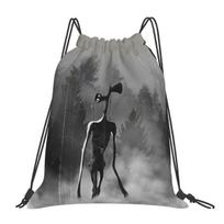 Siren Head Transhead Backpacks Multi-function Drawstring Bags Storage Bag Book Bags for Man Woman School One Size black