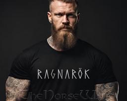 Ragnarök Viking T-Shirt, Norse Mythology Tshirt, Ragnarok Shirt, Viking Runes Tee, Nordic Warriors Viking Gift, Unisex, All Sizes S- 5XL 110 brown