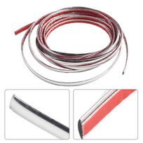Chromuota apdailos juosta 10 mm Chromo sidabro apsauginis aksesuaras Minkštas PVC Daugumai automobilių, sunkvežimių, furgonų Visiškai naujas gray