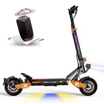 RUITOO T2 Master Elektrinis paspirtukas Suaugusiems 2400W 2WD 52V 20AH 10 colių Visureigis Sulankstomas Pakabos Diskiniai Stabdžiai 60KM Nuotolis 52V 20.8Ah 1200W*2 juoda