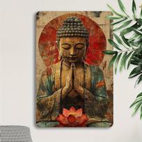 Vintage Buddha Metal Wall Art x Inch Aluminum Plaque Zen Decor for Peaceful Home Office Meditation 20x30cm（7.8x11.8inch） beige
