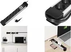 Power Strip LOGILINK LPS286 su 5 lizdais ir LCD energijos suvartojimo ekranu