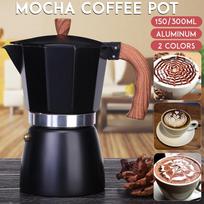 150ml/300ml Kavos virimo aparatas Aliuminio Moka Espresso Perkolatorius Puodas Kavos virimo aparatas Juodas/Mėlynas Moka puodelis Ant viryklės Kavos virimo aparatas 3 puodeliai/6 puodeliai blue-green（300ml） black