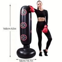 PVC pripučiamas bokso stulpas Sportinis dekompresinis bokso treniruoklis Pripučiamas bokso maišas Target boxing post juoda