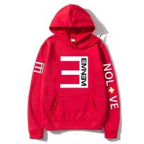 Rapper Eminem Music Album Men's Hoodies World Tour Gift for Fan Graphic Streetwear Men Women Hip Hop Style Oversized Sweatshirt S red