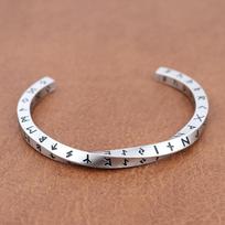 Trendy Viking Runes C Bracelet Stainless Steel Mobius Opening Amulet Jewelry for Men Women brown