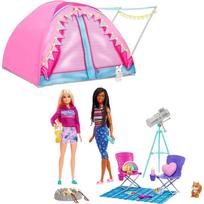 Barbie miela rožinė palapinė ir stovyklavimo rinkinys, kaip matyti filme, 2 lėlės ir aksesuaras 3 bei HGC18 / „Barbie“! [Apsirengiama lėlė] [Su žaidimų rinkiniu] [Nuo amžiaus] rožinė