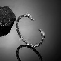 Nordic Demon Goat Dragon Wolf Cuff Bracelets Men Viking Runes Vintage Stainless Steel Bangles Amulet Wristband Icelandic Jewelry 58-60mm gray