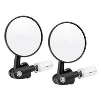Black Aluminum Street Bike Parts Reflective Folding Handlebar Mirror 22mm gray