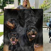 Rotveilerio skaitmeniniu būdu spausdintas poliesterio Miegamojo aksominis flanelinis minkštas sofos uždangalas pledas Vilnos minkštas sofos uždangalas pledai lovoms 100x125cm black