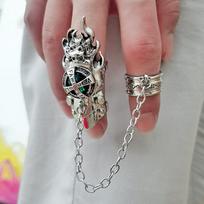 Fashion Japan Anime Hitman Reborn Joint Ring Gemstone Revolving Rings Cosplay Props Figure Toys Punk Gothic Fans Party Gifts žalia